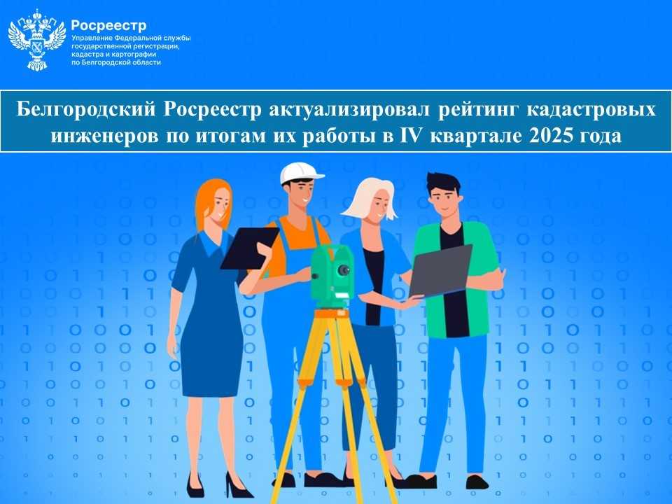Белгородский Росреестр актуализировал рейтинг кадастровых инженеров по итогам их работы в IV квартале 2025 года.